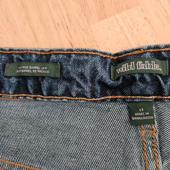 Wild Fable Women's Low-Rise Barrel Jeans Dark Wash sz 17/32" inseam NWT - Picture 8 of 13